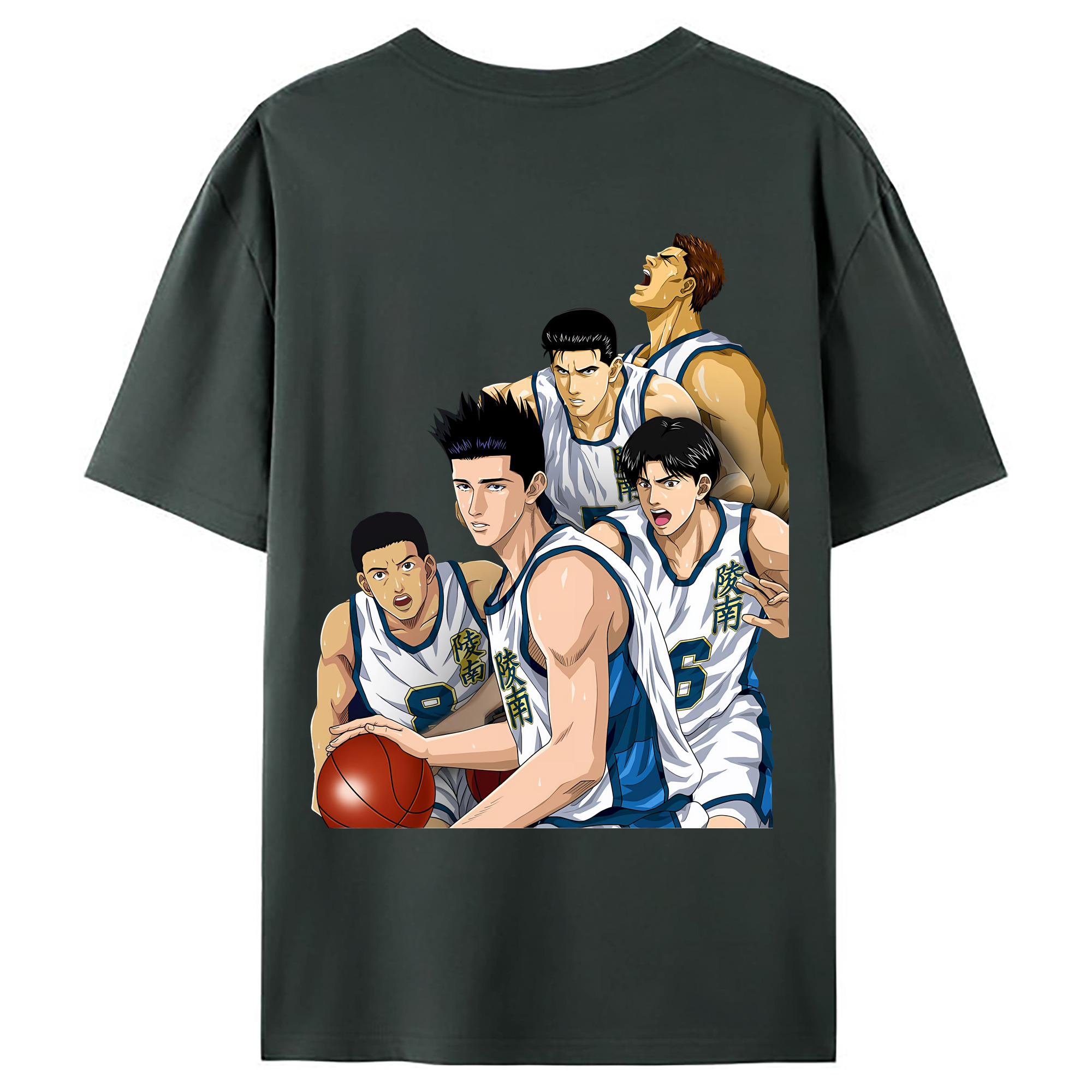 （画像用） SLAM DUNK／スラムダンク 綿100％ メンズ半袖Tシャツ（バックプリント） 通気性